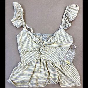 Cotton blend yarn dyed cami top